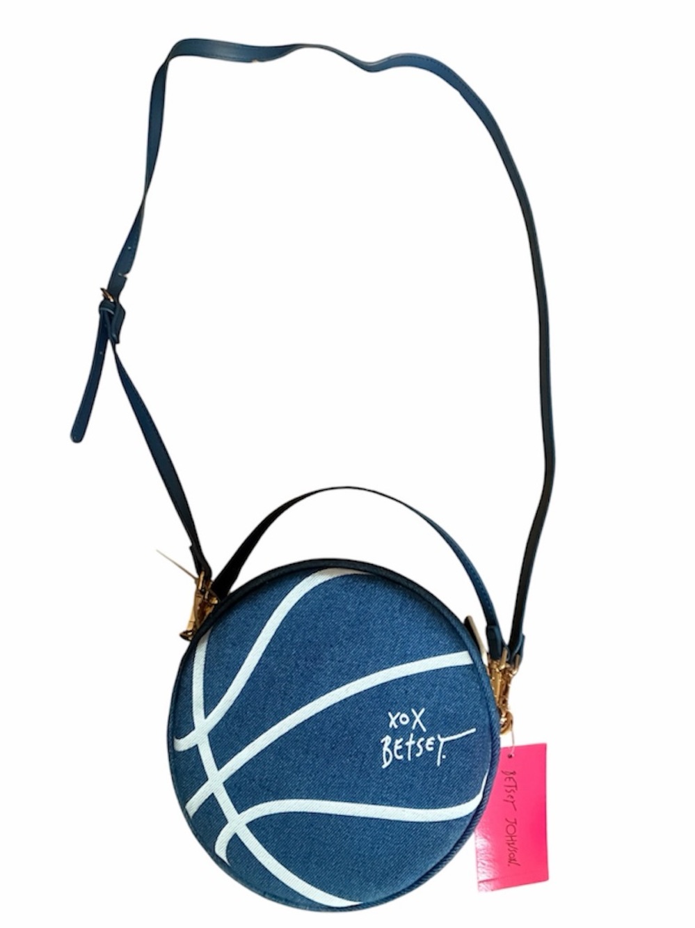 Betsey Johnson Denim Basketball Crossbody Bag